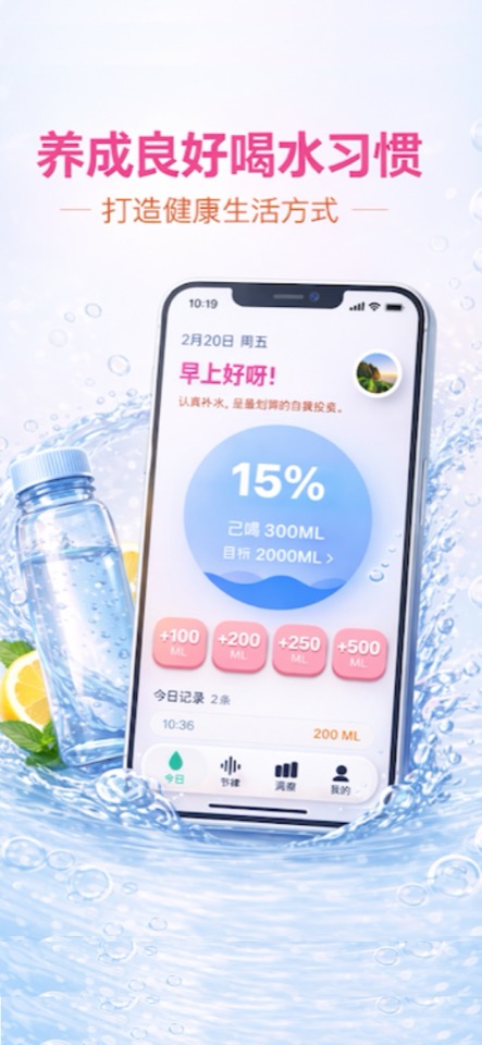 每天喝水宣传图 1